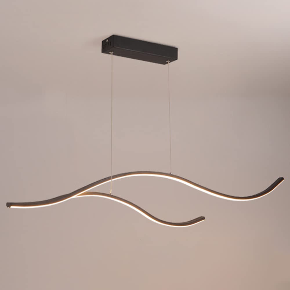SXECAEPS Modern creative chandelier Modern Linear Pendant Light Fixture Adjustable LED Hanging For Dining Room Living Kitchen Stepless Dimmable With Remote Control