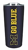 Campus Colors NCAA Stainless Steel Tumbler perfect for Gameday - 18 oz - Double Walled - Keeps Drinks Perfectly Insulated (Michigan Wolverines - Navy)