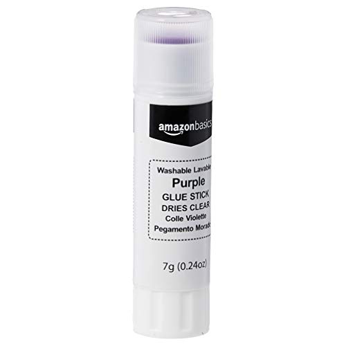Image of Amazon Basics Purple Washable School Glue Sticks for Classroom Supplies and Craft Projects, Dries Clear, 0.24-oz Stick, 60-Pack