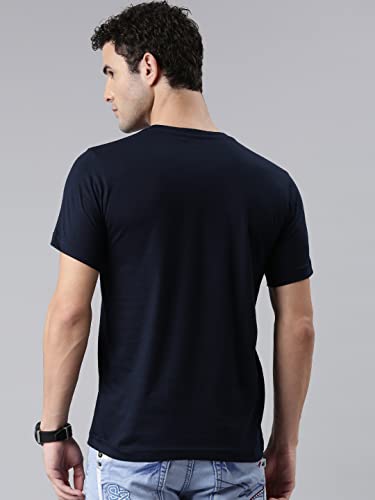 Image of F A S O Men's 100% Super Combed Cotton Full Sleeve T-Shirt | Regular Fit Crew Neck Casual Sports Tee | Soft Breathable Tag-Free Cotton Shirt with Reflective Logo