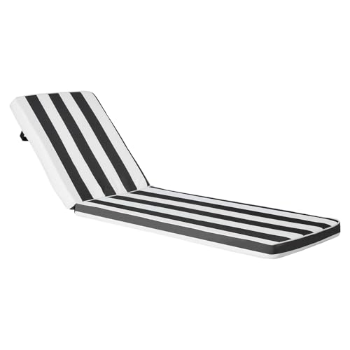 VEVOR Coussin de Bain de Soleil, 189 x 56 cm, Coussin de Chaise Longue Jardin, Lot de 2, Imperméable Épais Résistant Décoloration, avec Attaches, pour...
