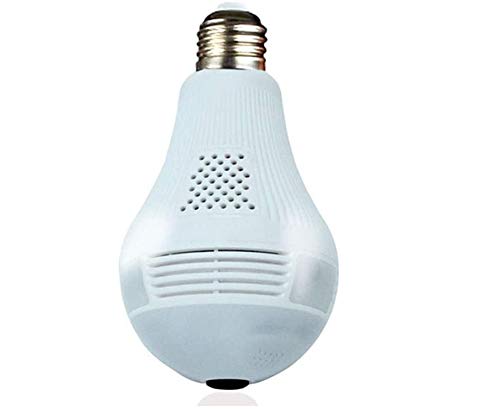 SIQPF Wireless Surveillance Camera Outdoor Panoramic 360 Degree Bulb Camera WiFi Remote Home Camera Two-Way Audio (Size : 2 Million Ir LEDs)