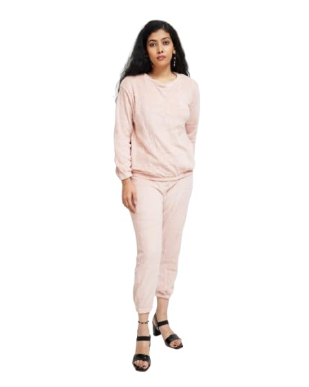 Ultra-Soft Stretch & Warm Fleece Sweatshirt Trouser Co-ord Set for Women set of 2 (1 top,1 bottom) (IN, Alpha, M, Regular)-image-38