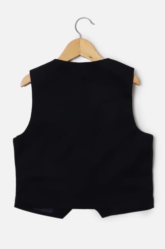 Image of Allen Solly Boys Navy Solid Regular Fit Waistcoat