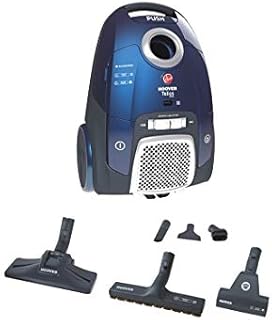 Hoover Telios Extra Pets Bagged Cylinder Vacuum Cleaner, TX50PET, Quiet, Compact, Carpets, Hard Floors, Allergy, Powerful, Tools Onboard, Blue