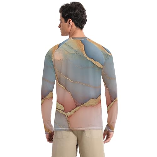 Marble Neutral Terracotta Shirts Summer UPF 50+ Elastic Round Neck Rash Guard Long Sleeve Water Fishing2