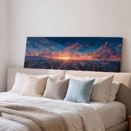 Coucher de soleil tableau sur toile décoration murale panoramique 20x60