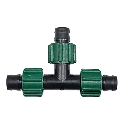 10-Pack - USA MADE - PREMIUM Drip Tape Irrigation Tubing 3 Way Tee (5/8" or .625" - .645") Universal Perma-Loc Connector Barbed Locking Fitting - Fits All Brands 16mm Drip Tape AG Tubing by One Stop Outdoor - Used condition - US$26.36