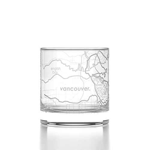 Well Told Vancouver City Map Whiskey Glass 11 oz