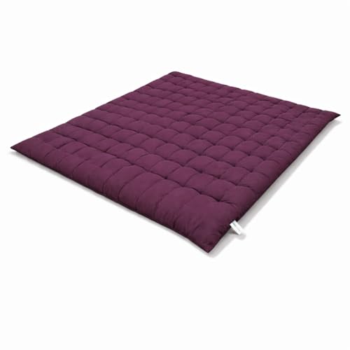 Image of ATOOTFUSION Soft Cotton Quilt | Foldable Light Weight Filled Single Firm Cotton Quilt Mattress| Gadda (Solid Coloured, Sleeping Capacity, 6 x 6 ft or 72 x 72 Inches) Double Bed (Plum)