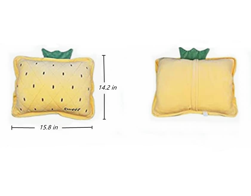JOSON Travel Blanket and Afternoon nap Blanket Set, Three in one Pillow Blanket, Lovely Plush Fruit Filled Pillow, Warm Hands - Image 2