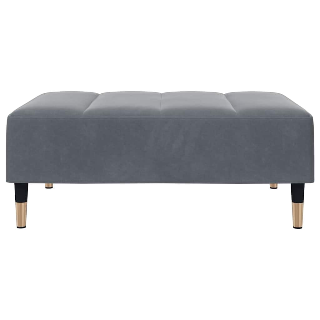 Divano letto 2 posti con poggiapiedi, velluto grigio scuro, funzione trasformazione, robusto telaio in legno, per soggiorno, camera degli ospiti, 200 x 84,5 x 69 cm