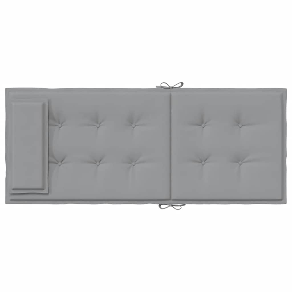 4er Set Hochlehner-Auflagen Grau, Komfortable Gartenstuhlauflagen aus Oxford-Gewebe, 120 x 50 cm Stuhlkissen für Gartenstühle und Hochlehner, Bequeme Polsterauflagen für Draußen