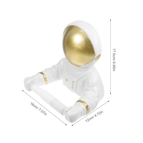 Evite Perforar Paredes con el Porta Rollos de Papel VALICLUD Astronauta de Resina Autoportante 3