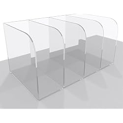 Jumyee Acrylic Magazine File Holder Organizer, 4 Vertical Compartments