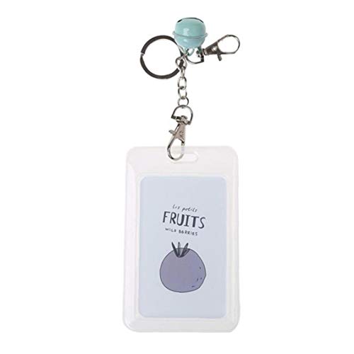 Carte De Crédit L'ÉTUDIANT Keychain De Carte Bancaire Bus De Protection Covers ID Mignon Titulaire De La Carte d'affaires avec Clochette Blueberry Keyring Cover