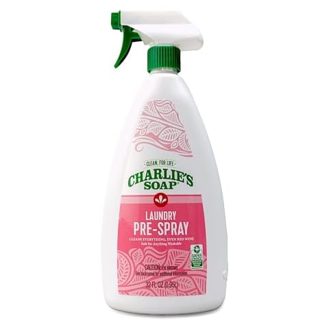 Charlie’s Soap Laundry Pre-Spray Stain Remover (32 fl oz), Natural Laundry Pretreat and Stain Remover (Pack of 1) Cover