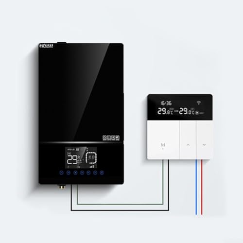 Yuanpgky Thermostat programmable pour contrôle par application | Thermostat de chauffage au sol et de chaudière activé par WiFi | Programmation 5+2, sortie 16 A/3 A, 90-240 VAC, blanc (chauffage