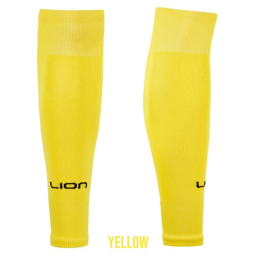 LION SPORTSWEAR Football Sock Sleeves To Accompany Grip Socks - Fits Over Calf/Shin Pads - Variety Of Colors To Match Your Team Kit