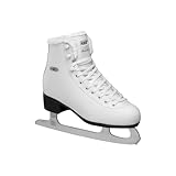 Roces Women's Paradise Eco Fur Durable Comfortable Lace-Up Figure Ice Skates with Stainless Steel Blade, White, 7W, 38EU