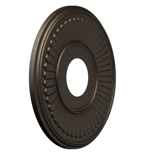 Image of Ekena Millwork 13 inchOD x 3 1 /2 inchID x 3 /4 inchP Berkshire Thermoformed PVC Ceiling Medallion (Fits Canopies up to 5 3 /4 inch), Metallic Black Night