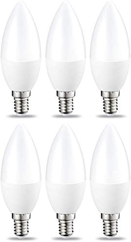 Amazon Basics LED E14 Small Edison Screw Golf Ball P45 Bulb, 5.5W (Equivalent to 40W), Warm White- Pack of 6 & LED E14 Small Edison Screw Candle Bulb, 5.5W (Equivalent to 40W), Warm White- Pack of 6