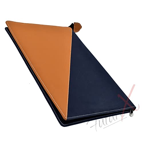 Image of FUTURE X 20 Leaf Multipurpose Leatherette Professional File Folders for Certificates, Documents Holder, Portfolio, Executive File Legal Size Documents Holder for Men and Women (Blue Orange)