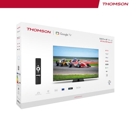 THOMSON 50 Pouces (126cm) QLED Pro 144Hz Google Smart TV, Wi-FI,Dolby Audio, HDR10, Bluetooth 5.1, Triple-Tuner (Câble/Satellite/Antenne), HDMI, CI+, A+ Panneau - 50QG7C14
