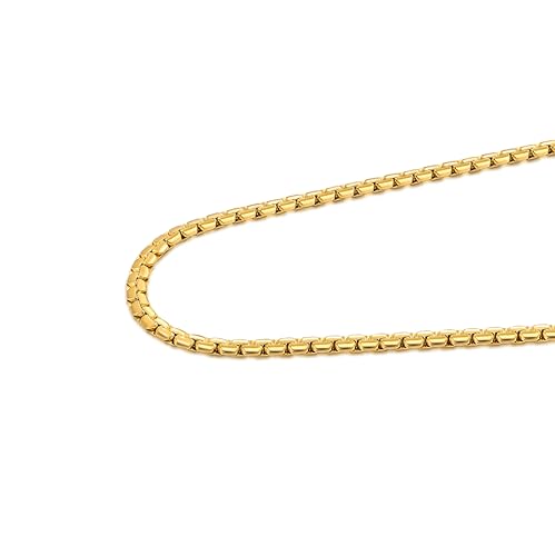 Fiusem Flat Box Chains for Men, 5mm 14K Gold Plated Stainless Steel Chain Necklace, Necklaces for Men and Women 24 Inch by Fiusem - Used condition - Image 9