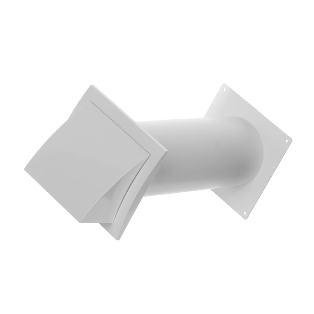 Europlast Ø 125Mm / 5 Inch Wall Ventilation Set - Plastic Vent Kit With Cowled External Grille - Round Telescopic Ducting
