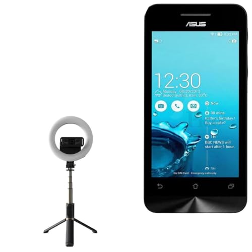 BoxWave Stand and Mount Compatible with ASUS Zenfone 4 A450CG - RingLight SelfiePod, Selfie Stick Extendable Arm with Ring Light - Jet Black