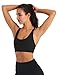 OYANUS Sports Bras for Women Sexy Crisscross Back Padded Strappy Workout Bras Medium Support Yoga Bra with Removable Cups Black M