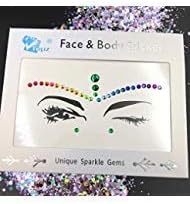 rainbow face gems festival halloween face jewels crystals bindi body jewels temporary tattoo face jewel stickers for festival pride makeup