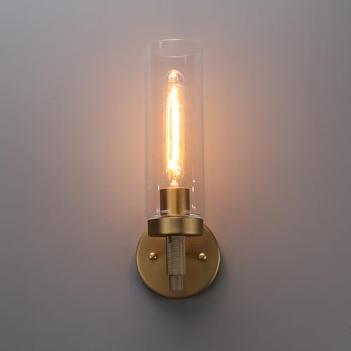 Phansthy FZUS264-D Rustic Industrial Wall Sconce Light With 3.14"/8Cm Tubular Clear Glass Lampshade thumb #6