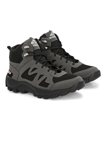 Image of Leo's Fitness Waterproof Canvas High Ankle Boots for Trekking Hiking & Other Casual Purpose