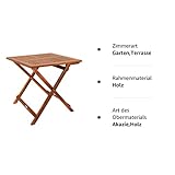 Deuba Gartentisch Klapptisch Akazie Holz Klappbar Beistelltisch Holztisch - 7