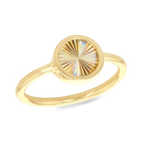 Bague en or jaune 9 carats Carissima, l'éclat arc-en-ciel élégant pour vos soirées