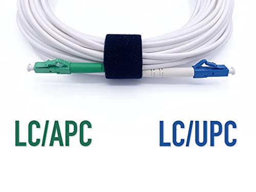 Elfcam - 0,5 m LC/APC do LC/UPC jednomodowy Simplex, 9/125μm Podwiązka Optyczna LSZH Biała