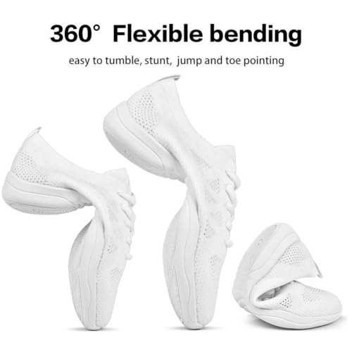 Image of CADIDL Cheer Shoes for Women Black Cheerleading Athletic Dance Shoes Girls Flats Tennis Walking Sneakers