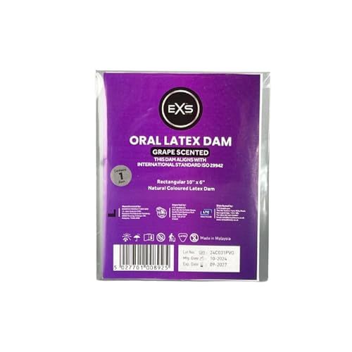 EXS | Lecktücher | Oral Dam | Latex-Schutztücher | Intimpflege Damen | Mehr Sicherheit und Vergnügen | Traube | 10er-Pack