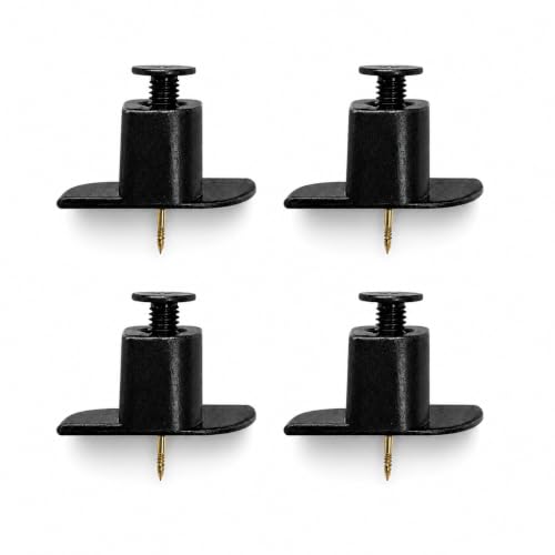 Vleugel Lot de 8 crochets à visser en métal pour panneaux acoustiques 12-17 mm - Noir - Sans perçage - Vis M4 et clé Allen - Pinces métalliques Acupanel – vue 3