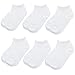 Vearin Toddler Kid's 6 Pack Classics Low Cut Casual Cotton Socks No Show School Socks White (2-4 years)