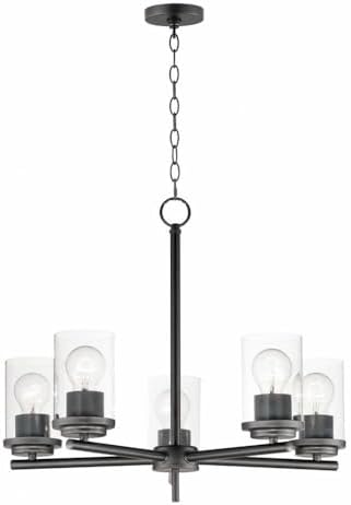 Maxim Corona - 5 Light Chandelier-Black Finish -Traditional Installation