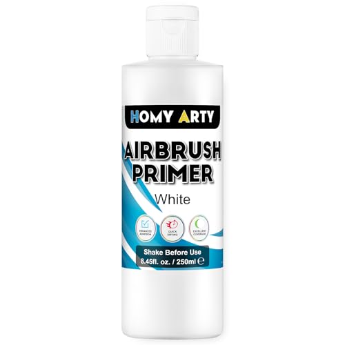 HOMY ARTY Airbrush Primer - White, 8.45 fl.oz 250ml Acrylic Primer by HOMY ARTY - Used condition - US$15.98