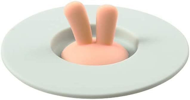 Tapas de silicona para tazas, tapa de taza con sello hermético de conejo, tapas de taza, tapas de silicona para bebidas en colores brillantes (verde)
