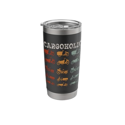 Cargoholic Retro Cargo Bicycle Vintage Cargobike Stainless Steel Insulated Tumbler