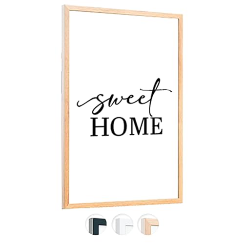 edihome, Cadre 50x70, en Bois, Laminé Acrylique, Mural, Décoration de Salon, pour Puzzle, Maillot, Poster (Bois, 50x70)