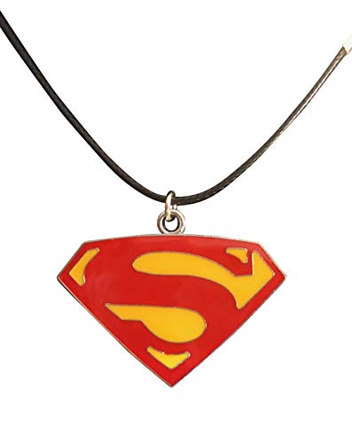 Porter Gallery USA 1.75 in Superman Medallion Waxed Cord Pendant Necklace 16-18  Gift Boxed