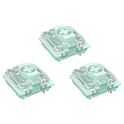 Zjmehty GATERON Low Profile Jade Switches for MX Mechanical Keyboard,3 Pin/65gf Tactile/RGB LED/Factory Pre-lubed Switches(108Pcs)