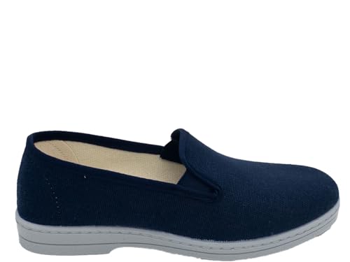 Cano Confort 924 Zapatilla CLÁSICA Alpargata Calle para Hombre Zapatilla ELÁSTICOS Tela Lona Marino 3204-46